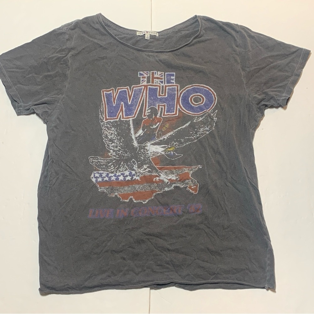 Vintage 1982 The Who American Tour Band T Shirt Grey Unisex Size Small